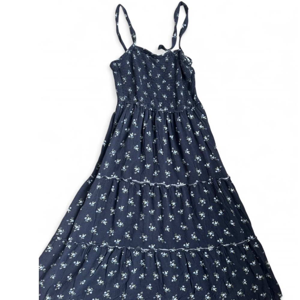 Hollister navy floral midi  flowy dress